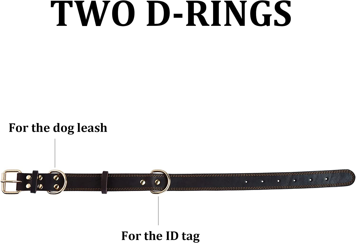 Classic Brown Leather Collar with Polished Buckle