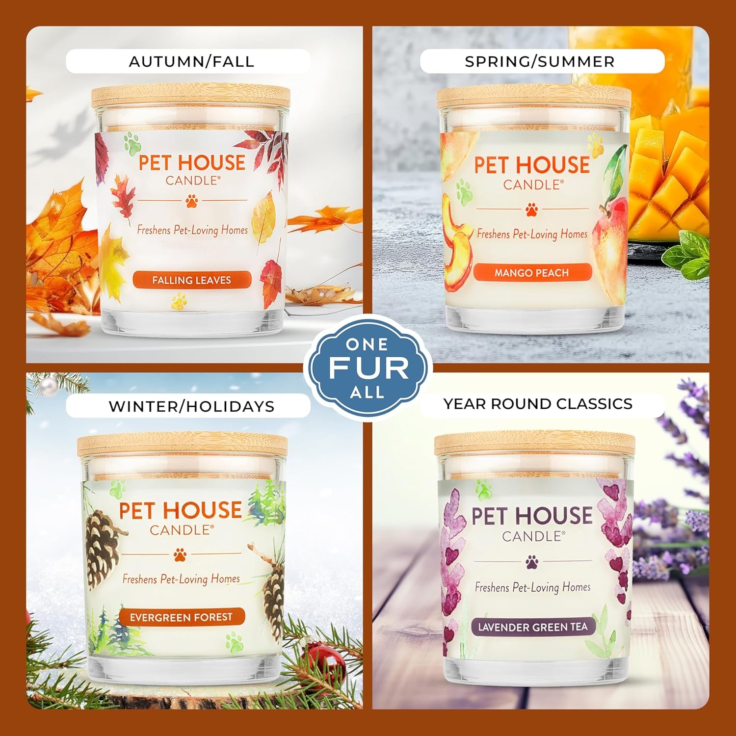 Pet House Fall Candle (2-Pack) — Eliminates Pet Odors, Long Burn