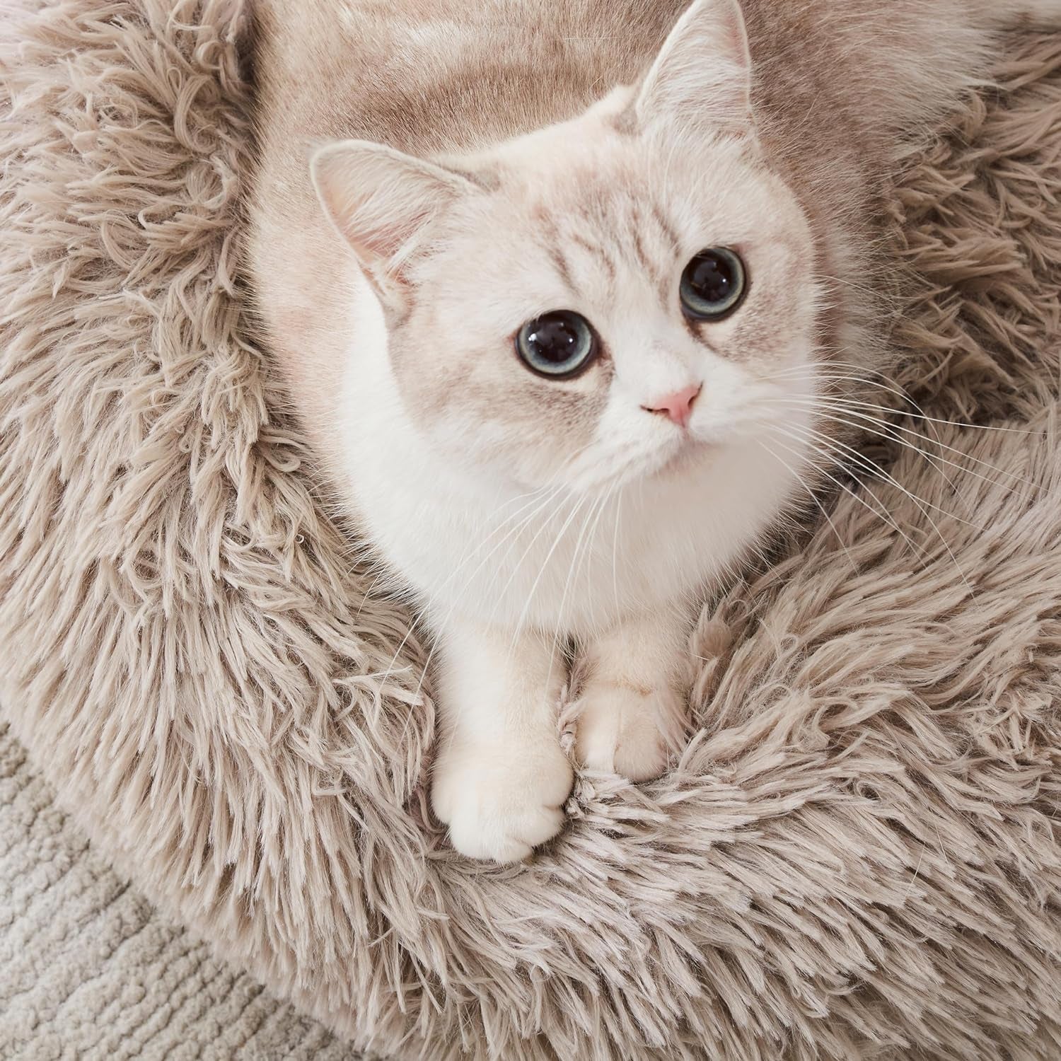 Calming Anti-Anxiety Donut Cuddler Bed — Soft Faux Fur (20"/24"/27"/30")