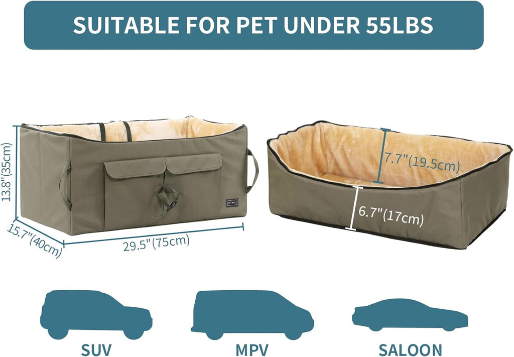Dog Car Booster Seat — Safe, Elevated View for Dogs up to 45 Lb