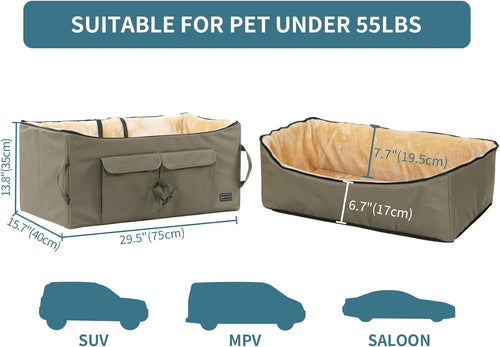 Dog Car Booster Seat — Safe, Elevated View for Dogs up to 45 Lb
