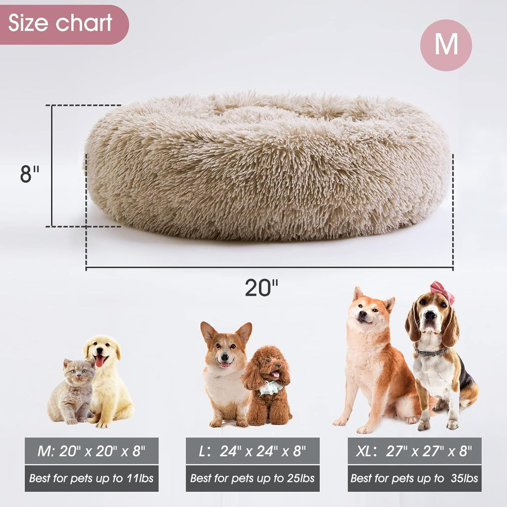 Calming Anti-Anxiety Donut Cuddler Bed — Soft Faux Fur (20"/24"/27"/30")