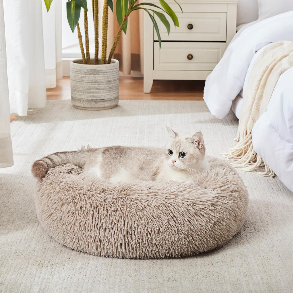 Calming Anti-Anxiety Donut Cuddler Bed — Soft Faux Fur (20"/24"/27"/30")