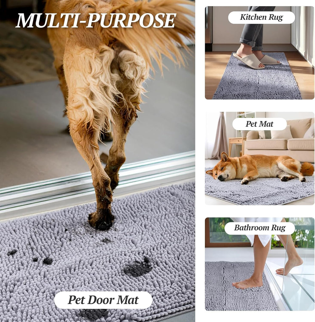 Muddy Paw Door Mat — Absorbent, Waterproof Dirt Trapper (35"×25")