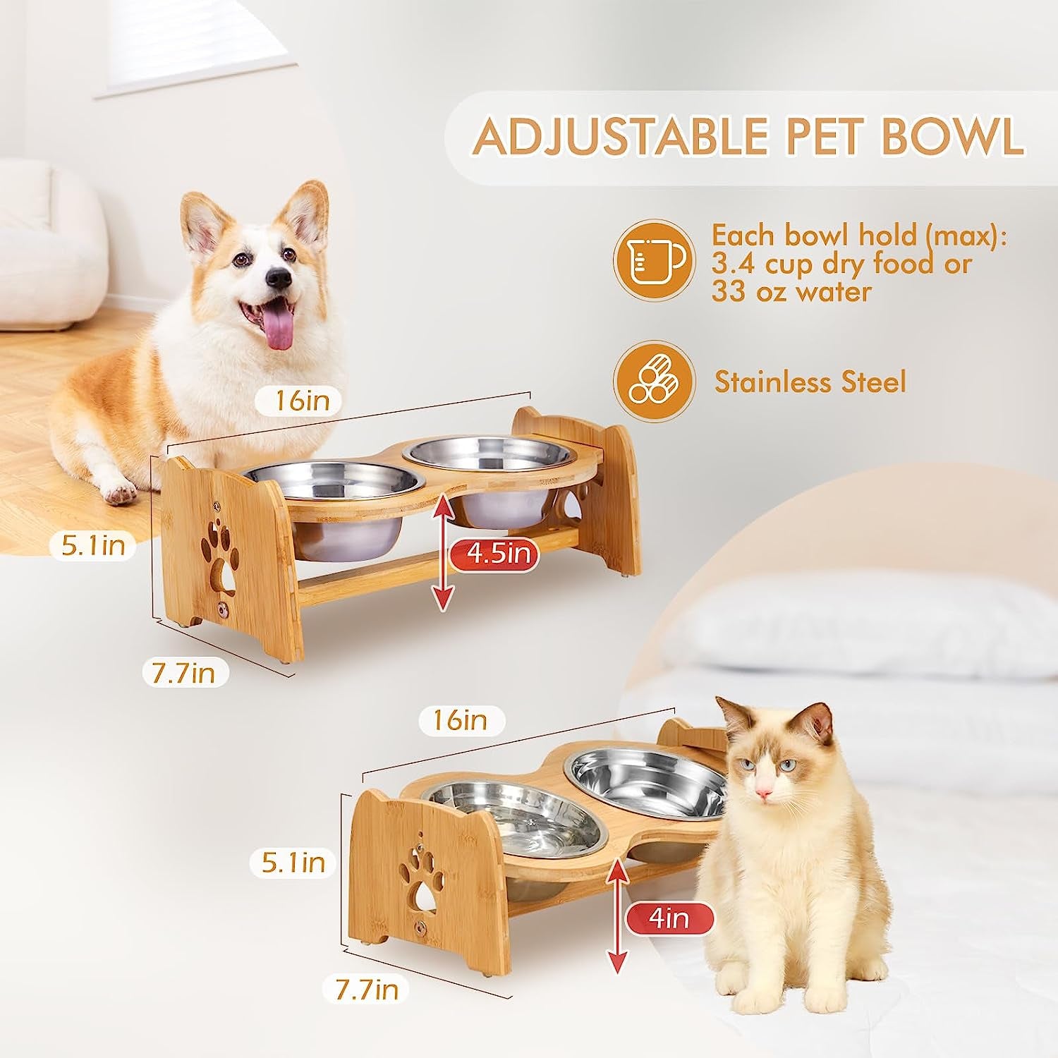 Elevated Dog Bowls — Raised Feeder for Better Posture & Digestion