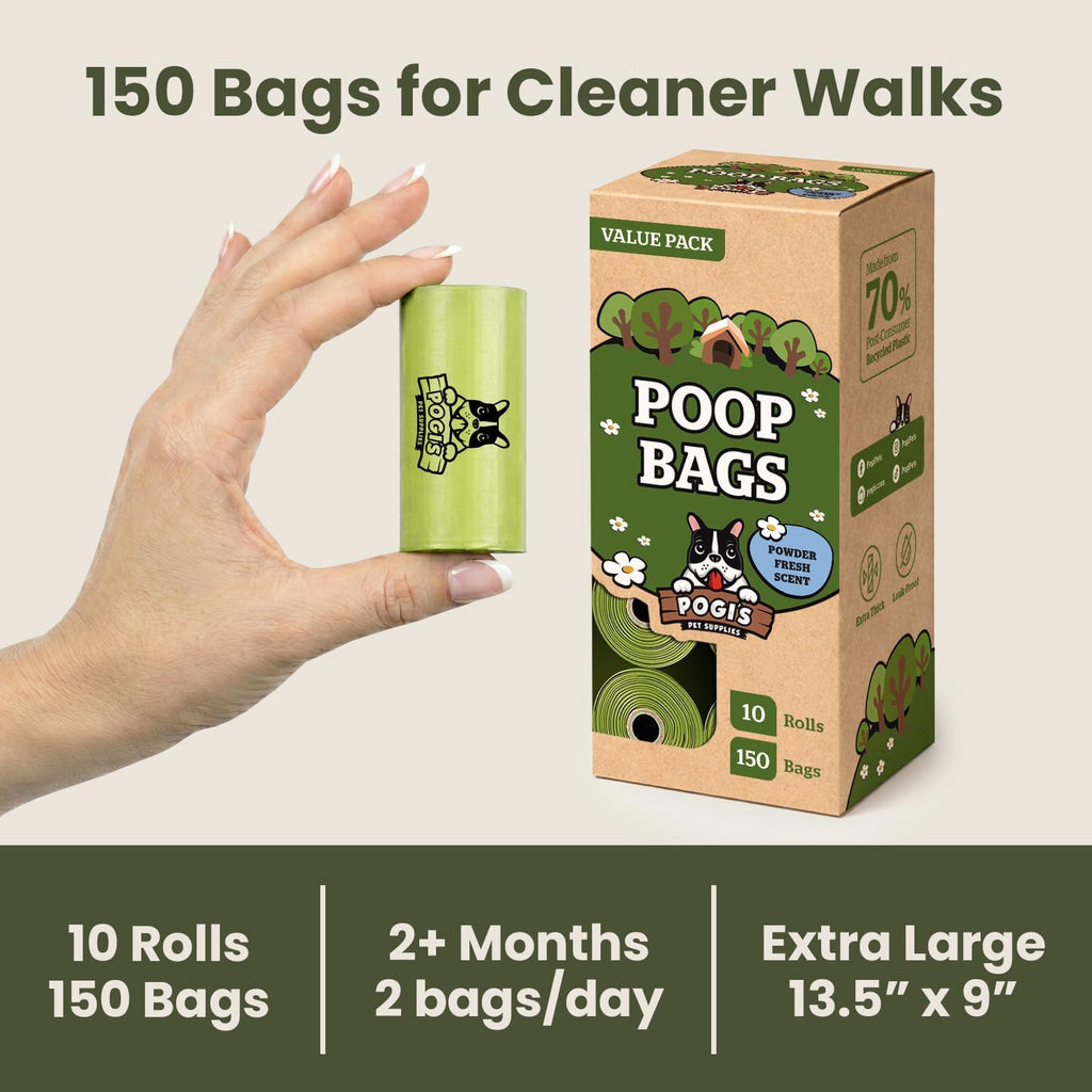 Earth-Friendly Biodegradable Dog Poop Bags (Fresh Scent, 10 Rolls, 150 units)