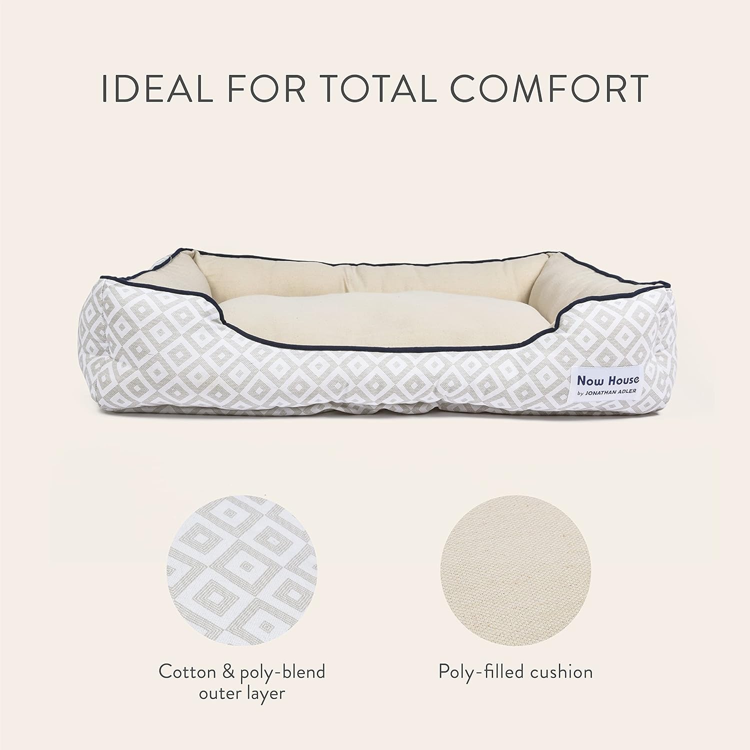 Jonathan Adler Diamond Cuddler Dog Bed — Designer Style, Real Comfort