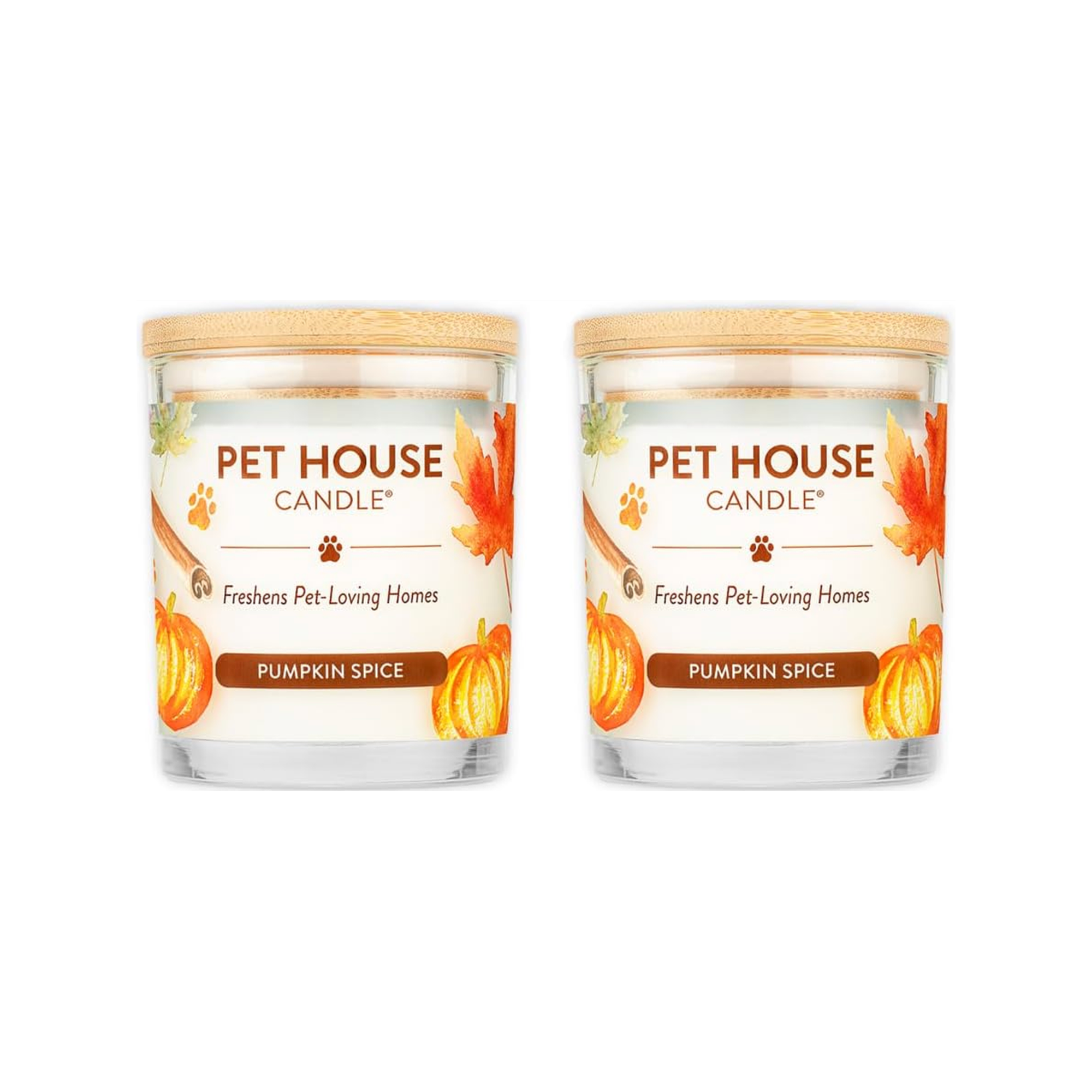 Pet House Fall Candle (2-Pack) — Eliminates Pet Odors, Long Burn