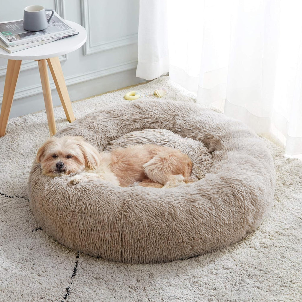 Calming Anti-Anxiety Donut Cuddler Bed — Soft Faux Fur (20"/24"/27"/30")