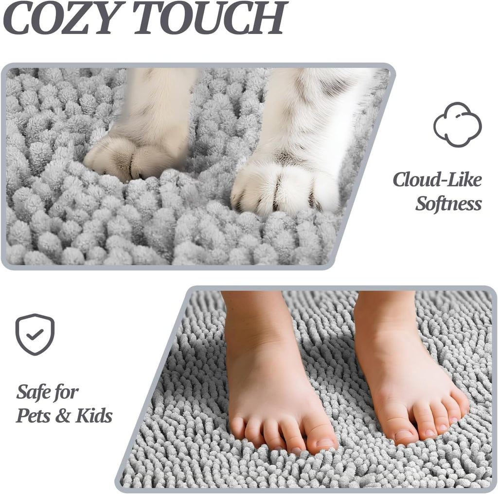 Muddy Paw Door Mat — Absorbent, Waterproof Dirt Trapper (35"×25")