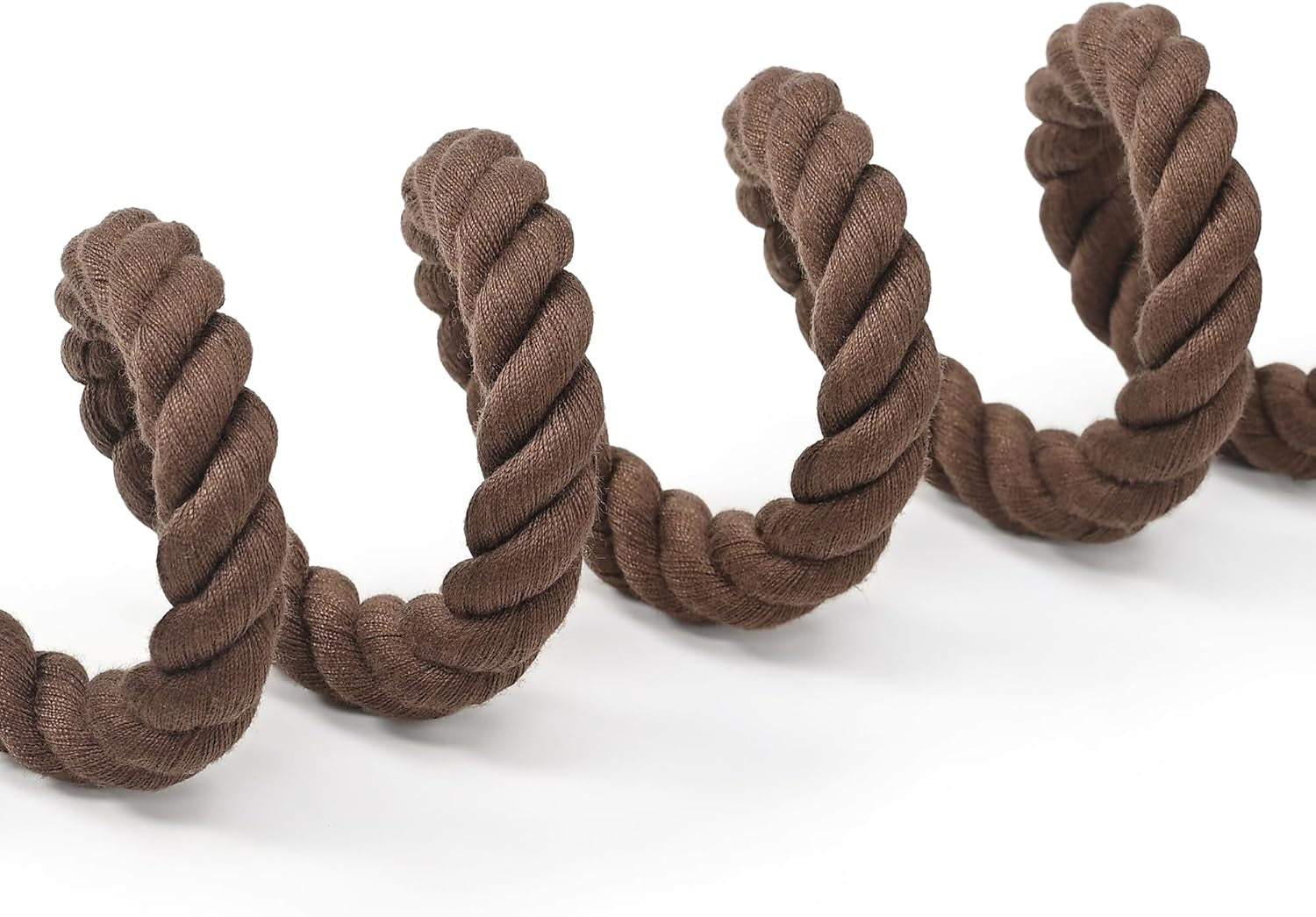 Premium Rope Dog Leash with Genuine Leather Accent 4FT, 1/2" Thick (Dark Brown)