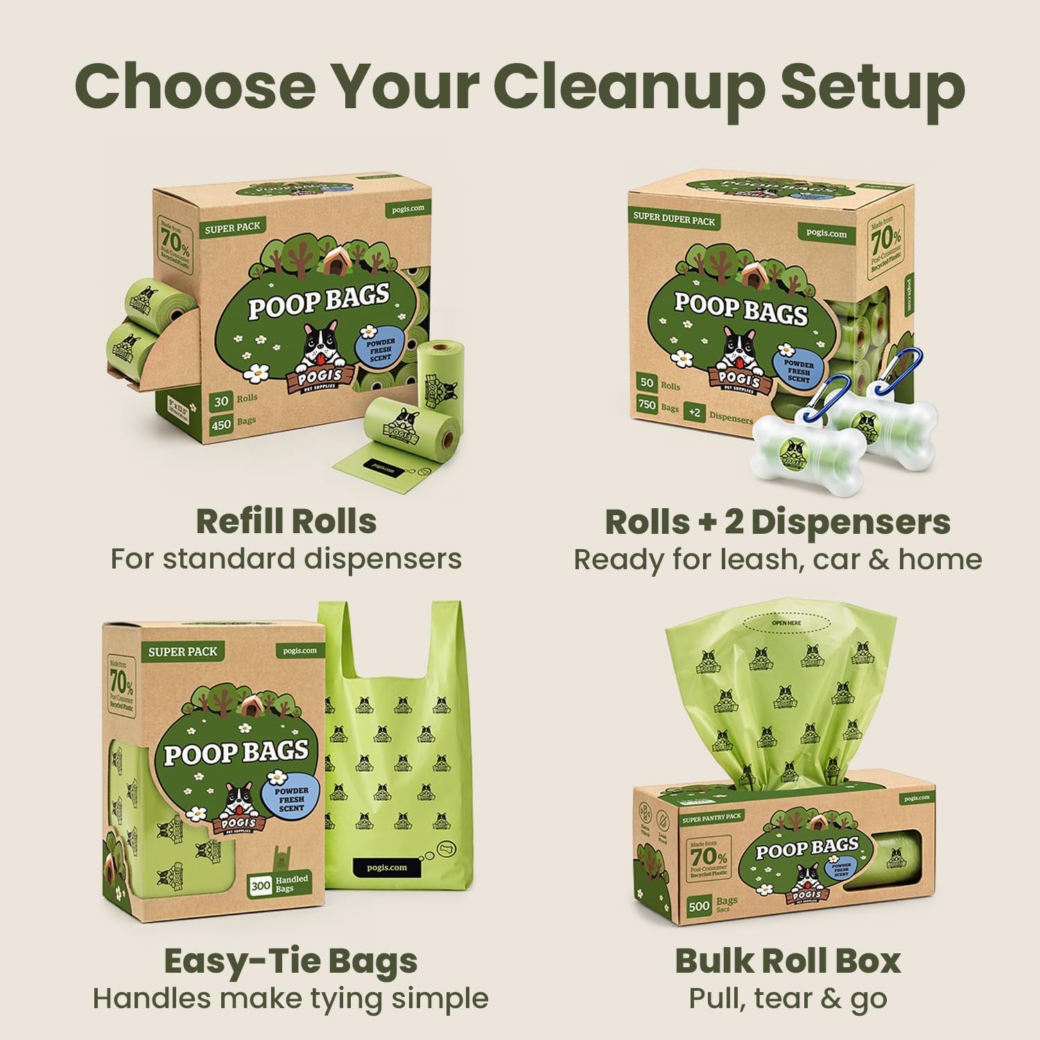 Earth-Friendly Biodegradable Dog Poop Bags (Fresh Scent, 10 Rolls, 150 units)